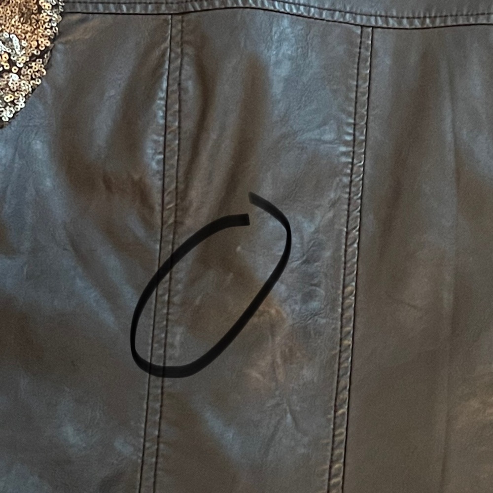 Sequin Sleeve Leatherette Jacket - image 7